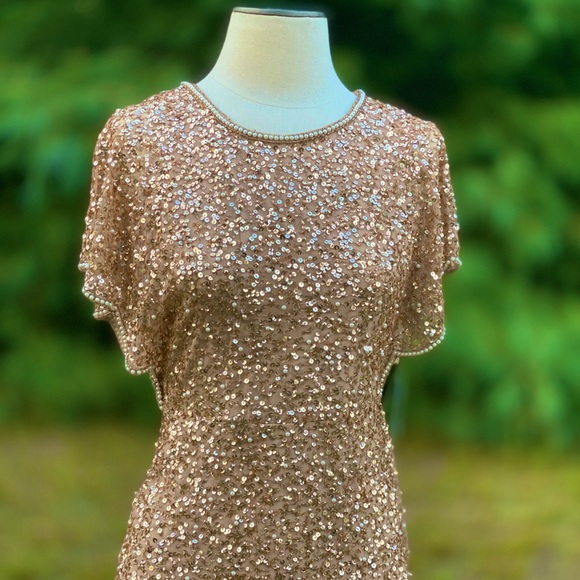 Adrianna Papell | Flutter Sleeve Beaded Dress - Picture 2 of 7